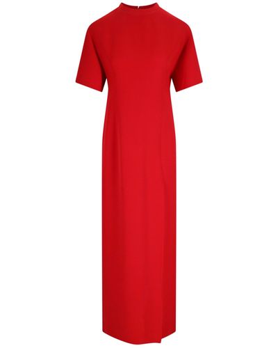 Valentino Maxi Dress In "cady Couture" - Red