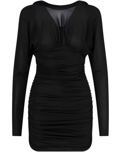 Saint Laurent Mini Hooded Dress - Black