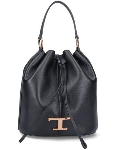 Tod's "t Timeless" Small Bucket Bag - Black