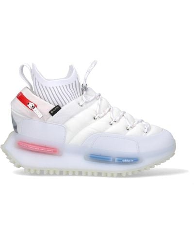 Moncler Genius Adidas Originals Nmd Runner Stretch Jersey-trimmed Quilted Gore-textm High-top Sneakers - White