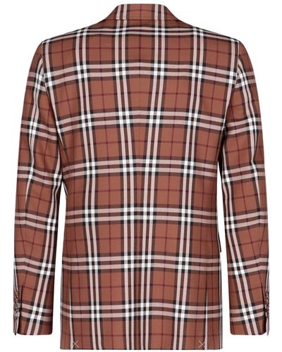 Burberry English Fit Wool Tailored Blazer - Multicolor