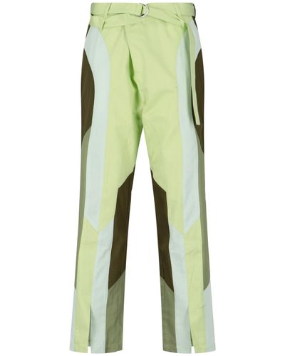 Kiko Kostadinov Pantaloni Pannello Color block - Verde
