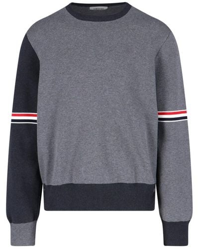 Thom Browne "color Block" Sweater - Gray