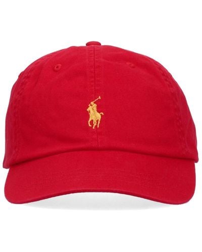 Polo Ralph Lauren Logo-embroide Curved-peak Woven Baseball Cap - Red
