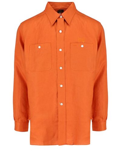 Needles Camicia In Lino "Work Shirt" - Arancione