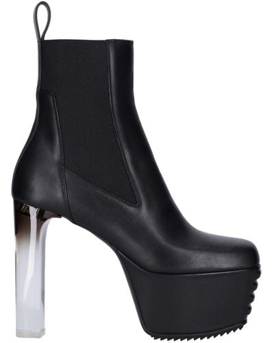 Rick Owens 140mm Clear-heel Platform Boots - Black
