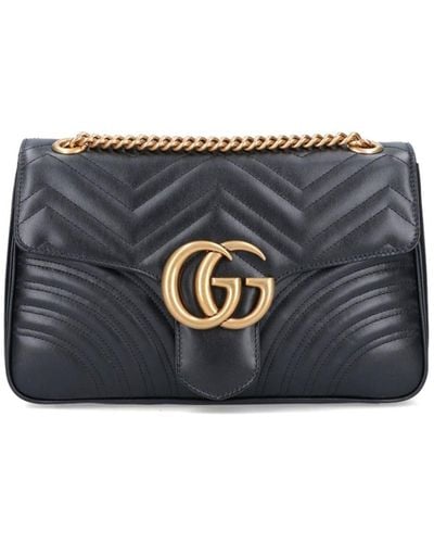Gucci Medium 'Gg Marmont' Bag - Blue