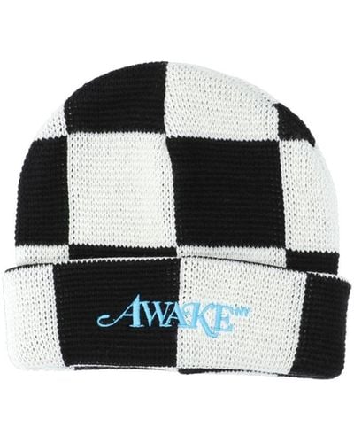 AWAKE NY Checkered Logo Beanie - Black