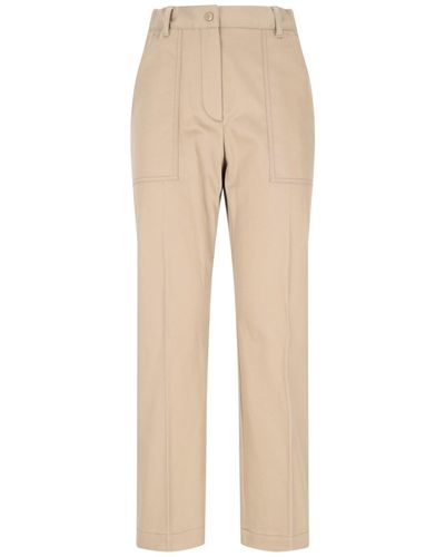 Moncler Straight Trousers - Natural