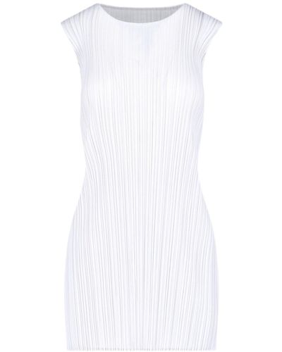 Pleats Please Issey Miyake Pleated Minidress - White