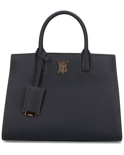 Burberry Mini Leather Frances Tote Bag - Black