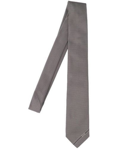 Ferragamo Striped Tie - Grey