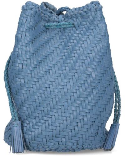 Dragon "pompom" Bucket Bag - Blue