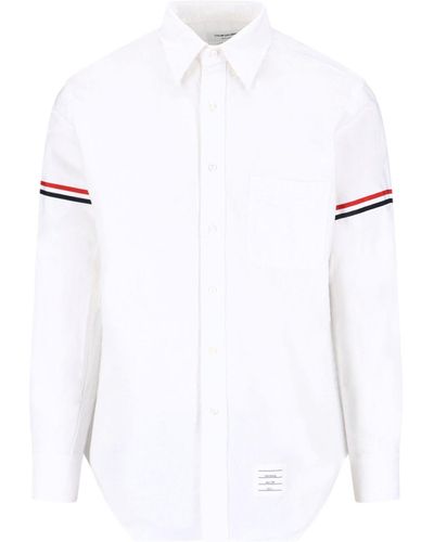 Thom Browne Camicia Dettagli Tricolore - Bianco