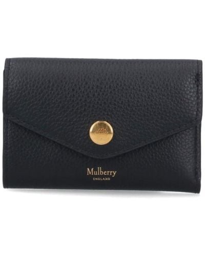 Mulberry "folded Multi-card" Logo Wallet - Black