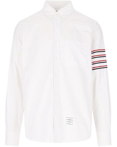 Thom Browne Tricolor Detail Shirt - White