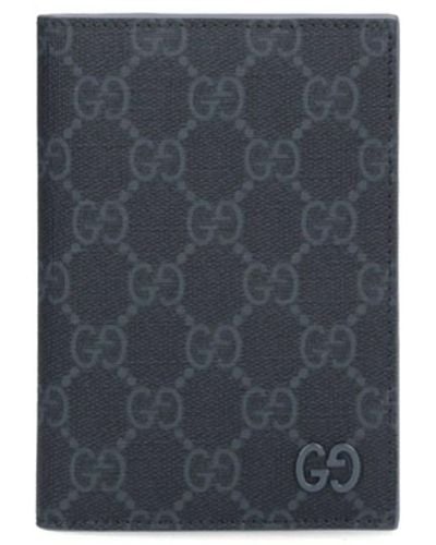 Gucci 'Gg' Bi-fold Passport Holder - Blue