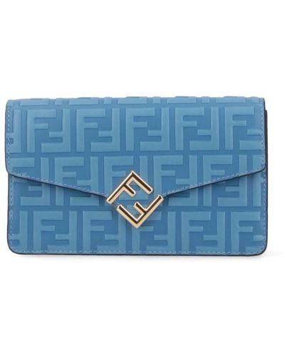 Fendi 'ff Diamonds' Crossbody Wallet - Blue