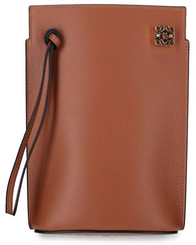 Loewe "dice Pocket" Pouch With Crossbody Bag - Brown