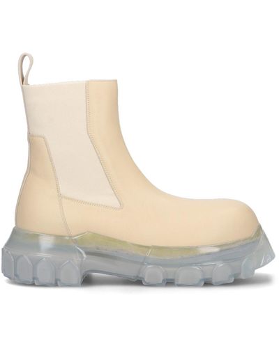Rick Owens 'beatle Bozo Tractor' Ankle Boots - Natural