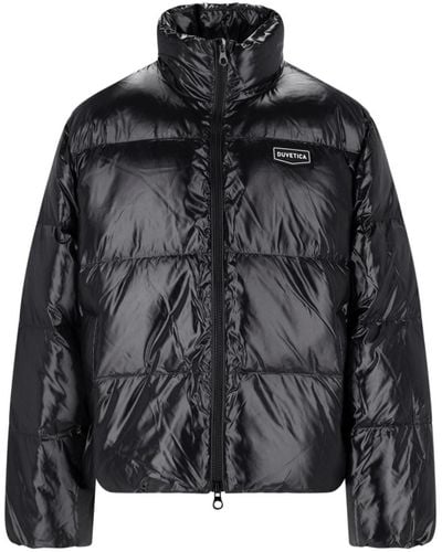 Duvetica Quilted Crop Puffer Jacket - Black