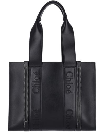Chloé 'woody' Medium Tote Bag - Black