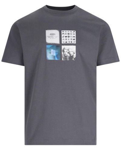 Adererror T-Shirt Dettaglio Etichette - Blu