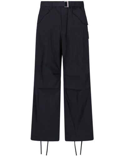 Sacai Belt Detail Trousers - Blue