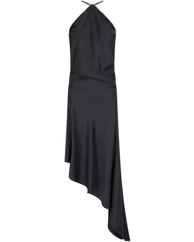 The Attico Asymmetrical Midi Dress - Black