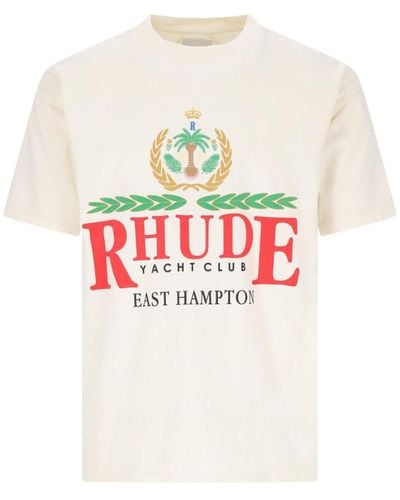 Rhude T-Shirt Stampa Logo - Bianco