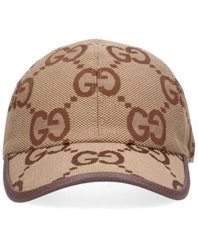 Gucci 'jumbo Gg' Baseball Hat - Natural