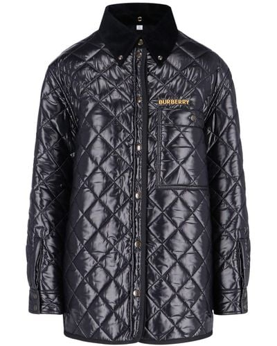 Burberry Logo Quilted Jacket - Gray