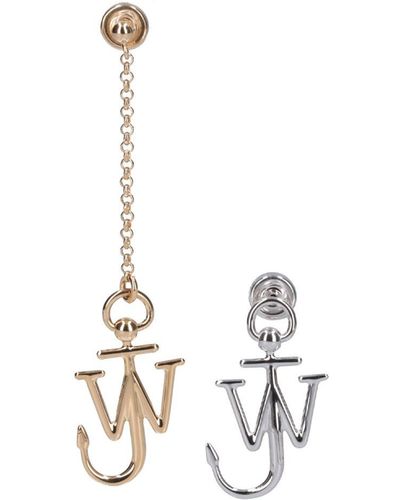 JW Anderson 'anchor Mismatched' Earrings - White