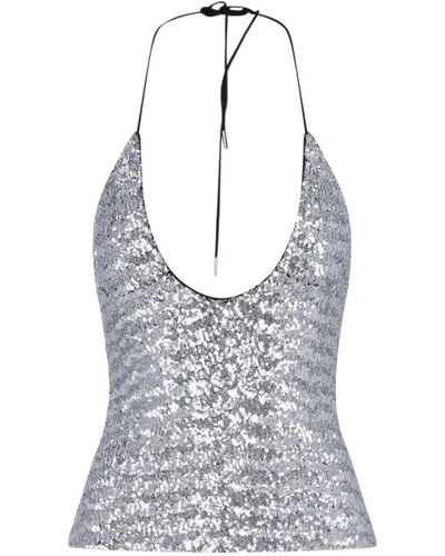 The Attico Sequin Top - White