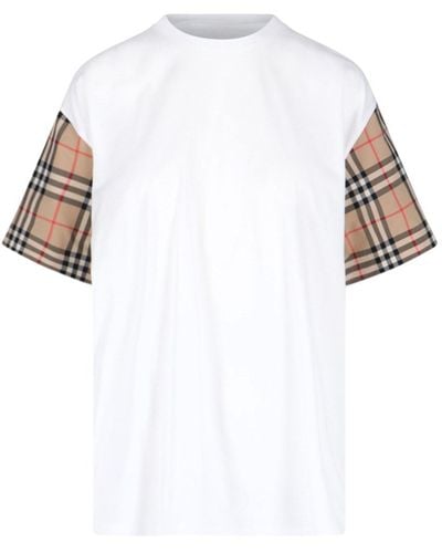 Burberry 'vintage Check' Sleeved T-shirt - White