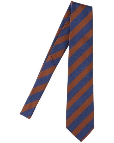 Cesare Attolini Striped Tie - Blue