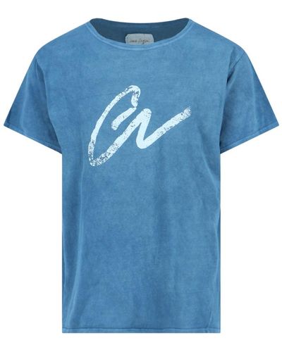 Greg Lauren 'gl' Print T-shirt - Blue