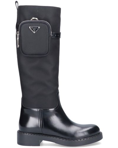 Prada High Boots With Pouch - Blue