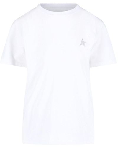 Golden Goose T-shirt bianca con logo - Bianco