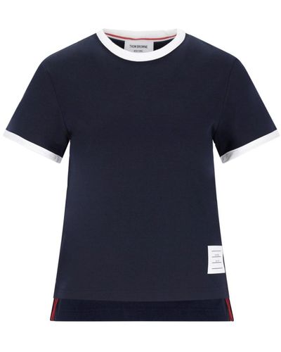 Thom Browne 'rwb-stripe' T-shirt - Blue