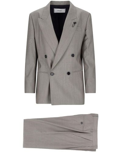 Lardini Double-breasted Suit - Grey