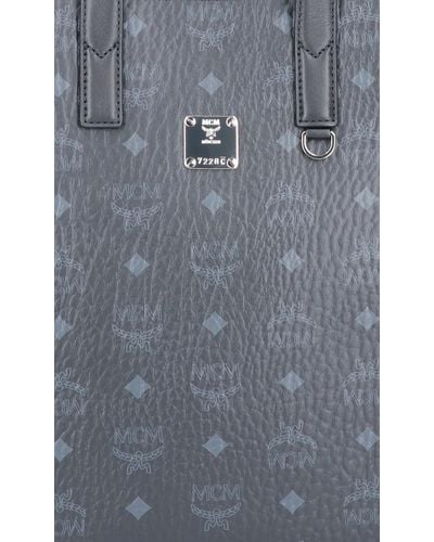 MCM Gray Reversible Printed Canvas Tote Bag Multiple colors Grey Leather  Cloth Cloth ref.122894 - Joli Closet
