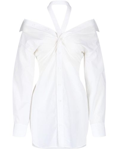 T By Alexander Wang Destructured Shirt Dress - White