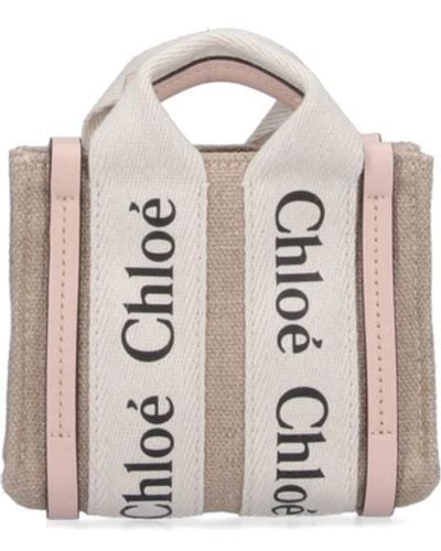 Chloé 'woody' Nano Tote Bag - White