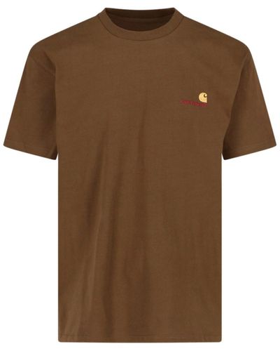 Carhartt 's/s American Script' T-shirt - Brown