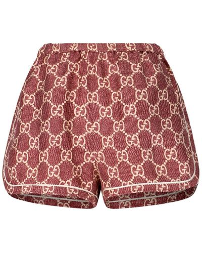 Gucci 'Gg Supreme' Shorts - Red