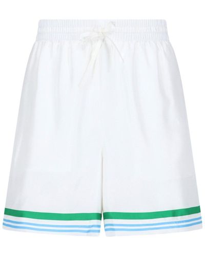 Casablancabrand 'le Jen Coloré' Silk Shorts - White