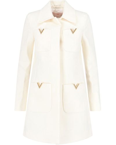 Valentino Virgin Wool Coat - White