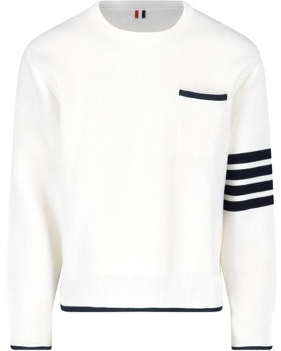 Thom Browne '4-bar' Sweater - White