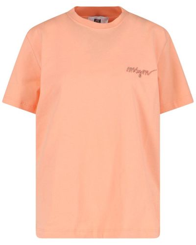 MSGM T-Shirt Logo - Rosa
